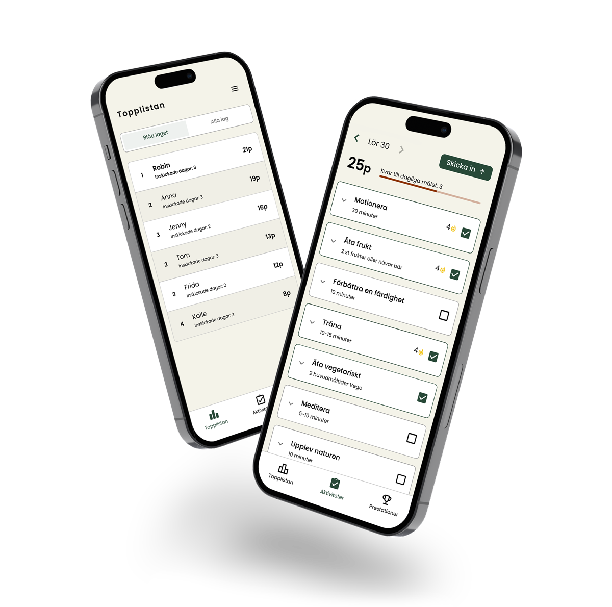 Smartphone som visar appen